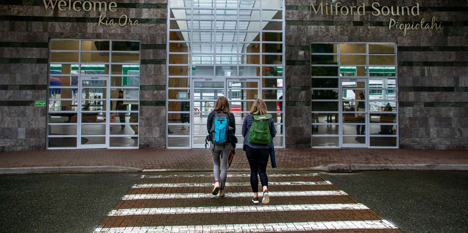 Fiordland National Park rainforest cliffs and misty waterfall